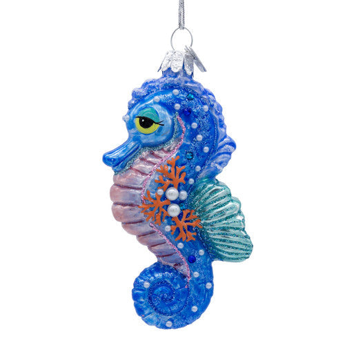 Noble Gems Seahorse Glass Ornament 4 Inches