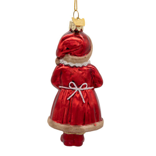 Noble Gems Mrs Claus Glass Ornament 5 Inches