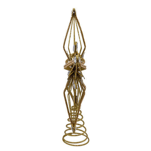 Metal Gold and Silver Star Treetop 12.5 Inches