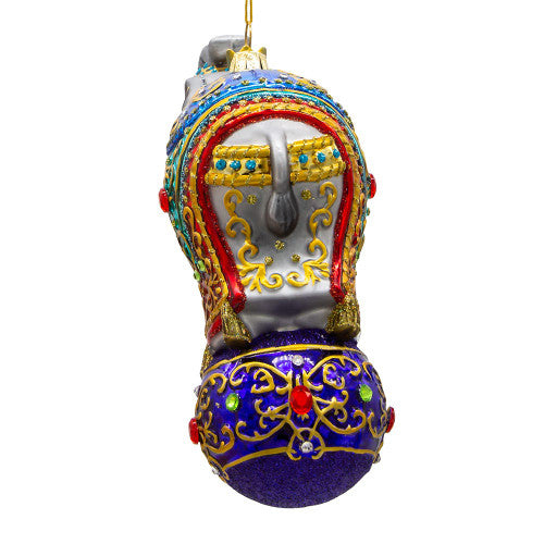 Bellissimo Elephant Glass Ornament 7"