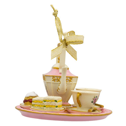 Afternoon Tea Set Rose Pink Ornament 4 Inches