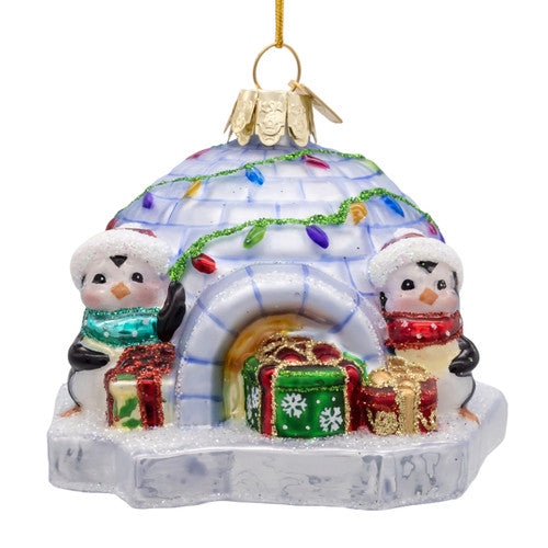 Nbl Gem Igloo with Penguins and Gifts 3.25 Inches