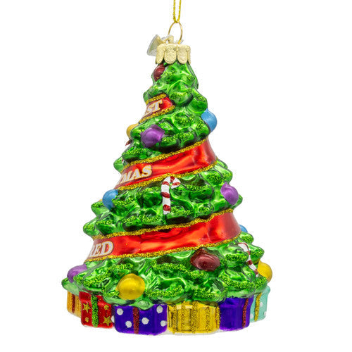 Noble Gems Retired Christmas Tree Glass Ornament 4.25 Inches