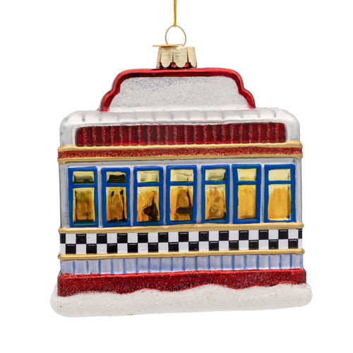 Noble Gems Retro Diner Glass Ornament 4.5 Inches