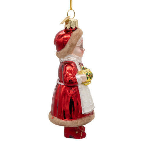 Noble Gems Mrs Claus Glass Ornament 5 Inches