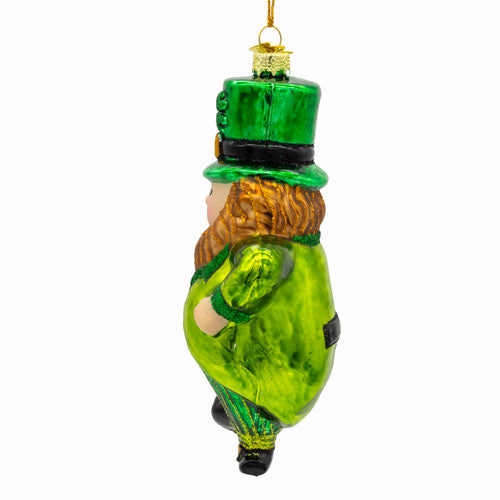 Noble Gems Leprechaun Glass Ornament 5 Inches
