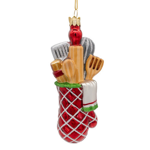 Noble Gems Baking Glove Glass Ornament 5.375 Inches
