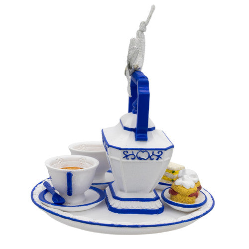Afternoon Delft Blue Tea Set Ornament 4 Inches