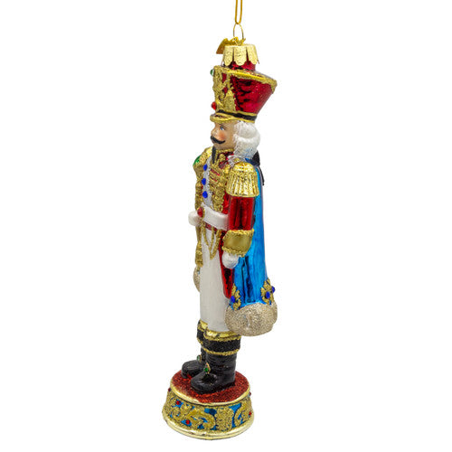 Bellissimo Elegant Nutcracker Glass Ornament 7 Inches