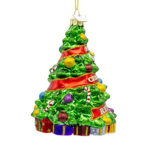 Noble Gems Retired Christmas Tree Glass Ornament 4.25 Inches