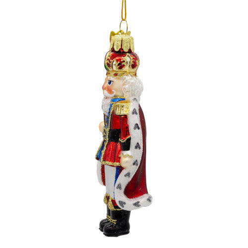 Noble Gems King Nutcracker Glass Ornament 4.75 Inches