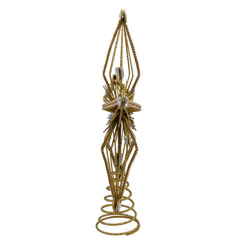 Metal Gold and Silver Star Treetop 12.5 Inches