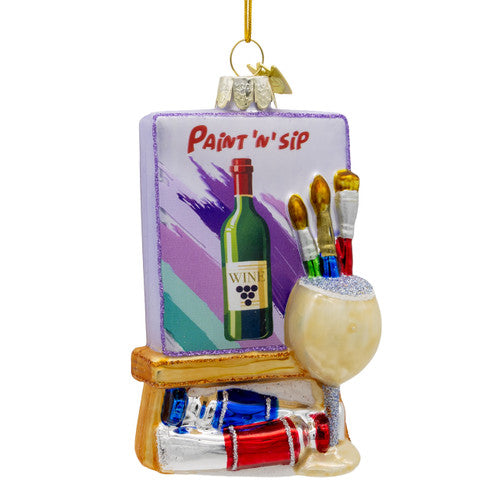 Noble Gems Paint 'n Sip Glass Ornament 4 Inches