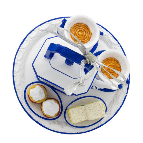 Afternoon Delft Blue Tea Set Ornament 4 Inches