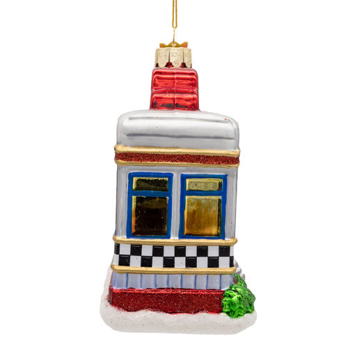 Noble Gems Retro Diner Glass Ornament 4.5 Inches