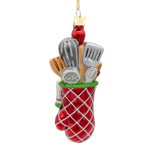 Noble Gems Baking Glove Glass Ornament 5.375 Inches