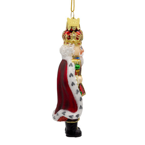 Noble Gems King Nutcracker Glass Ornament 4.75 Inches