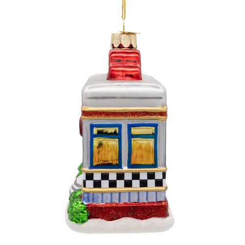 Noble Gems Retro Diner Glass Ornament 4.5 Inches
