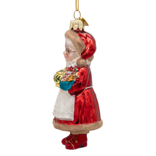 Noble Gems Mrs Claus Glass Ornament 5 Inches
