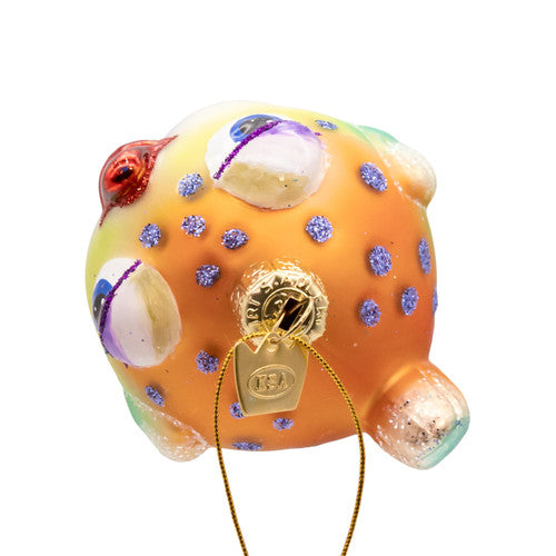 Noble Gems Puffer Fish Glass Ornament 3 Inches