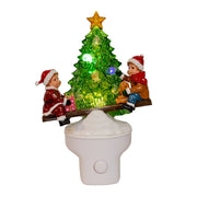 Seesaw Twins with Tree and Teddy Bear LED Night Light 6.18"