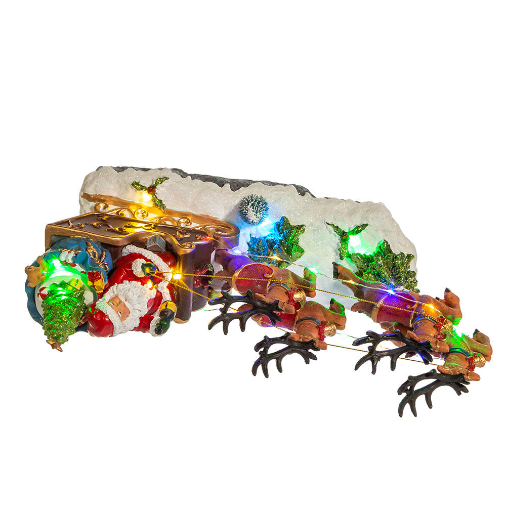 LED Musical Santa & Sleigh Tabletop Scene 8.75"