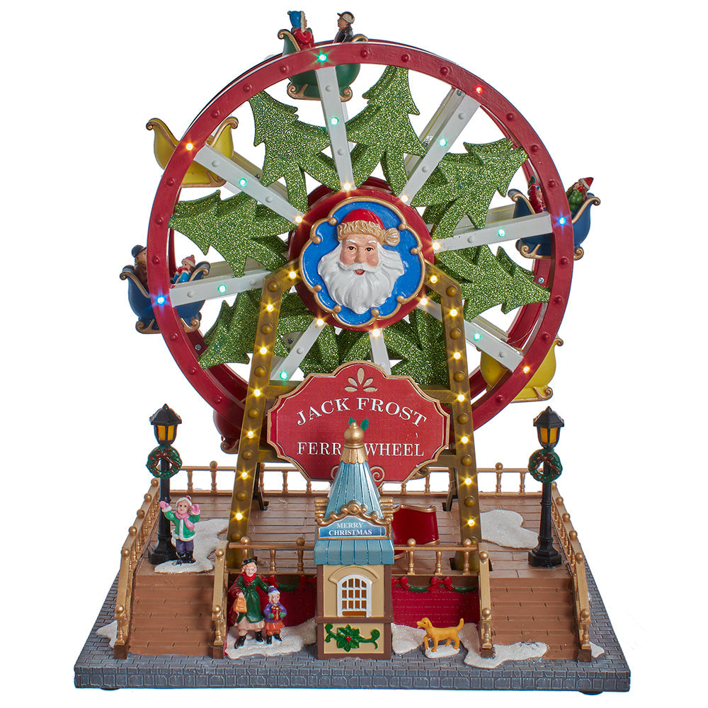 Jack Frost Lighted Musical Christmas Ferris Wheel 13"