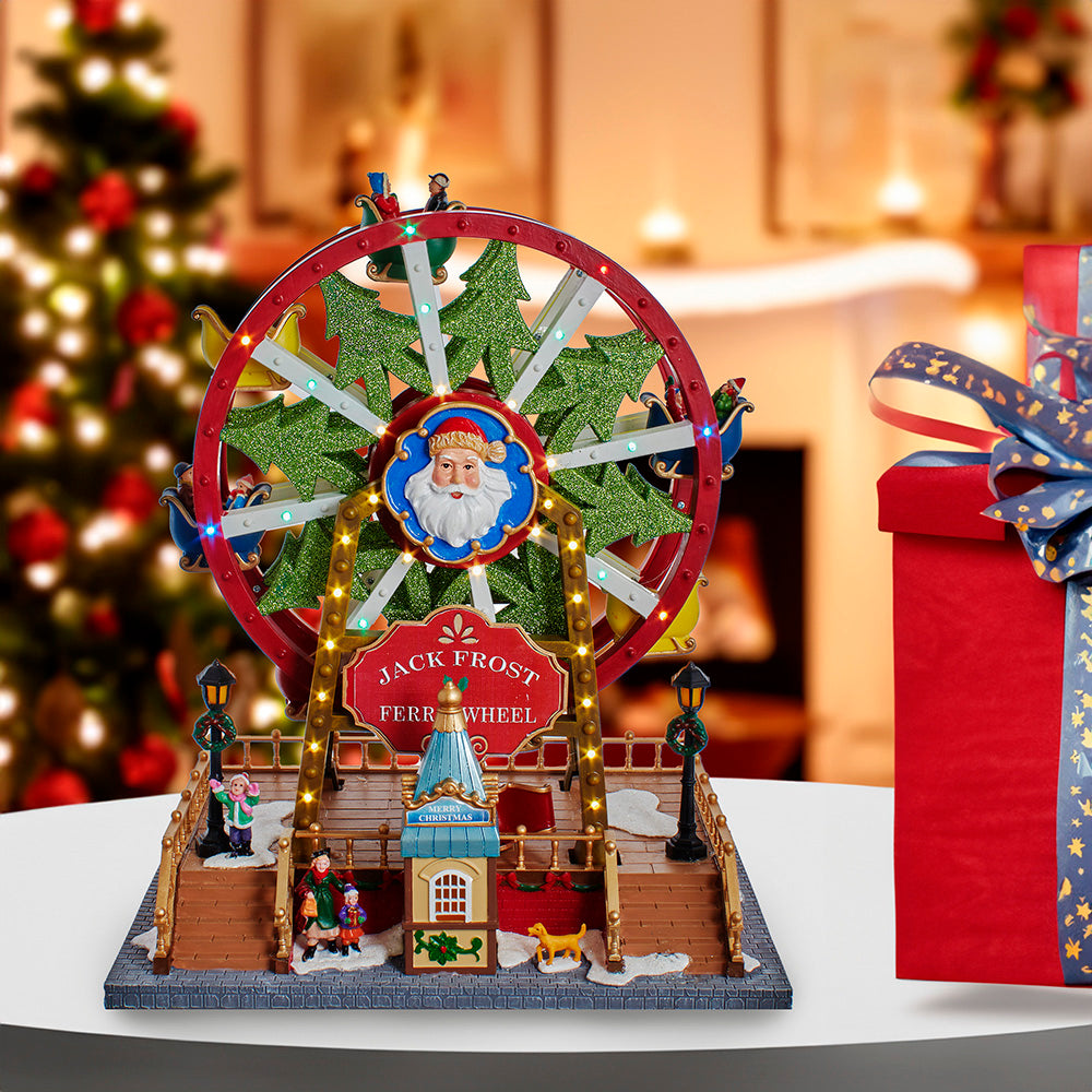 Jack Frost Lighted Musical Christmas Ferris Wheel 13"