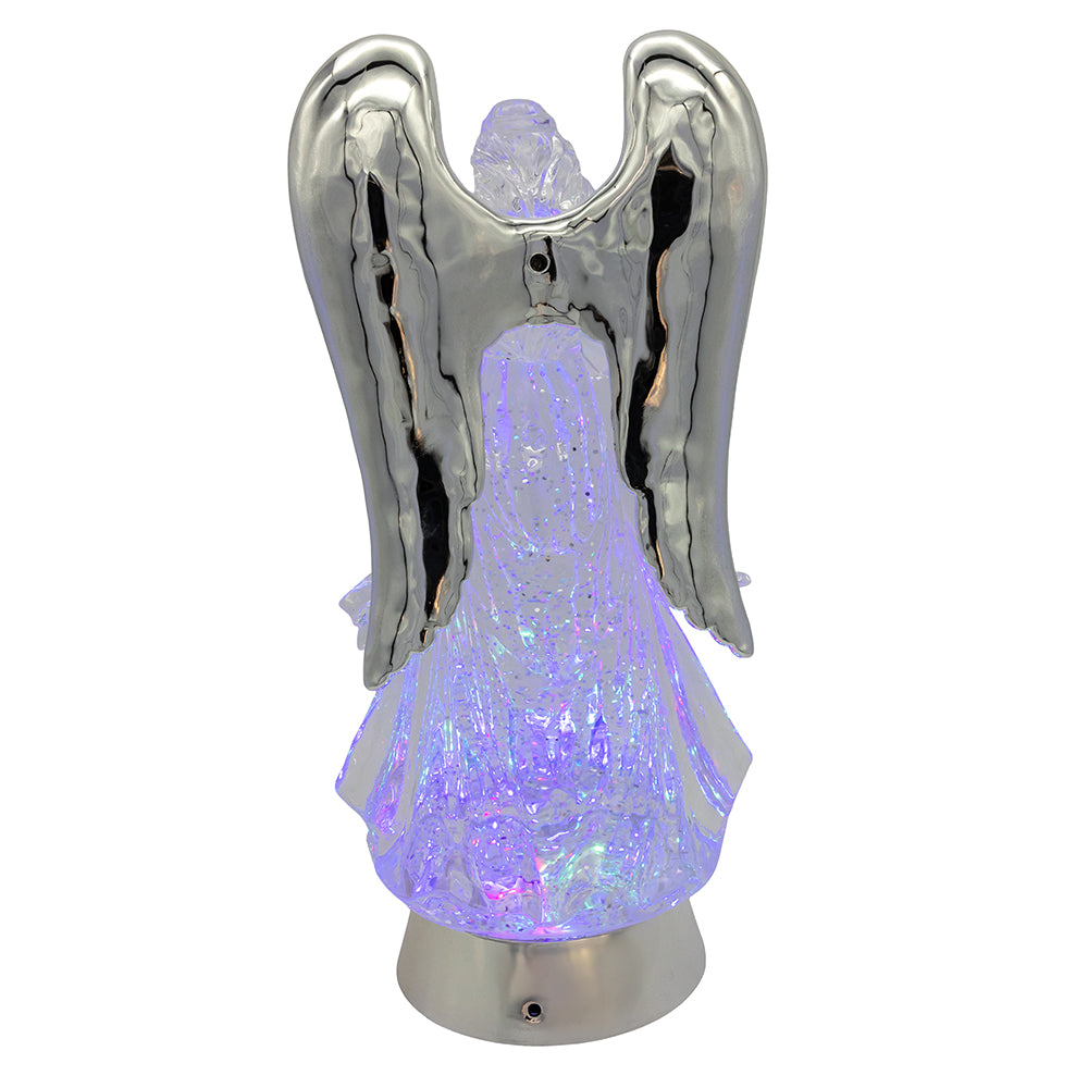 LED Lighted Angel With Horn Water Globe 13.25"