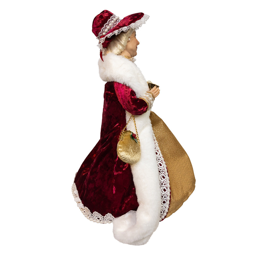 Jacqueline Kent Red and Gold Mrs. Claus Table Piece 17"