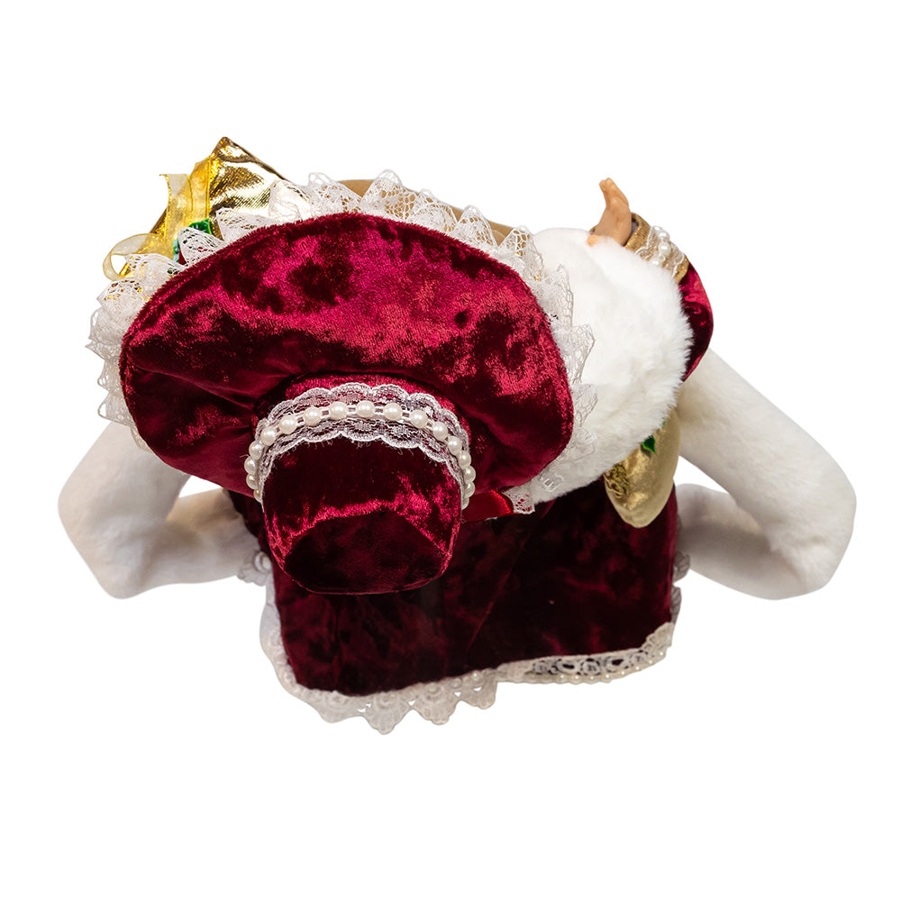 Jacqueline Kent Red and Gold Mrs. Claus Table Piece 17"