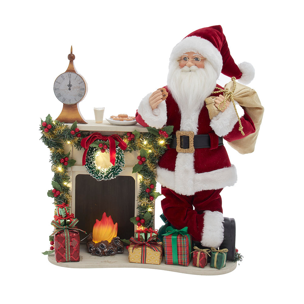 Kringle Klaus LED Fireplace Mantle 17"