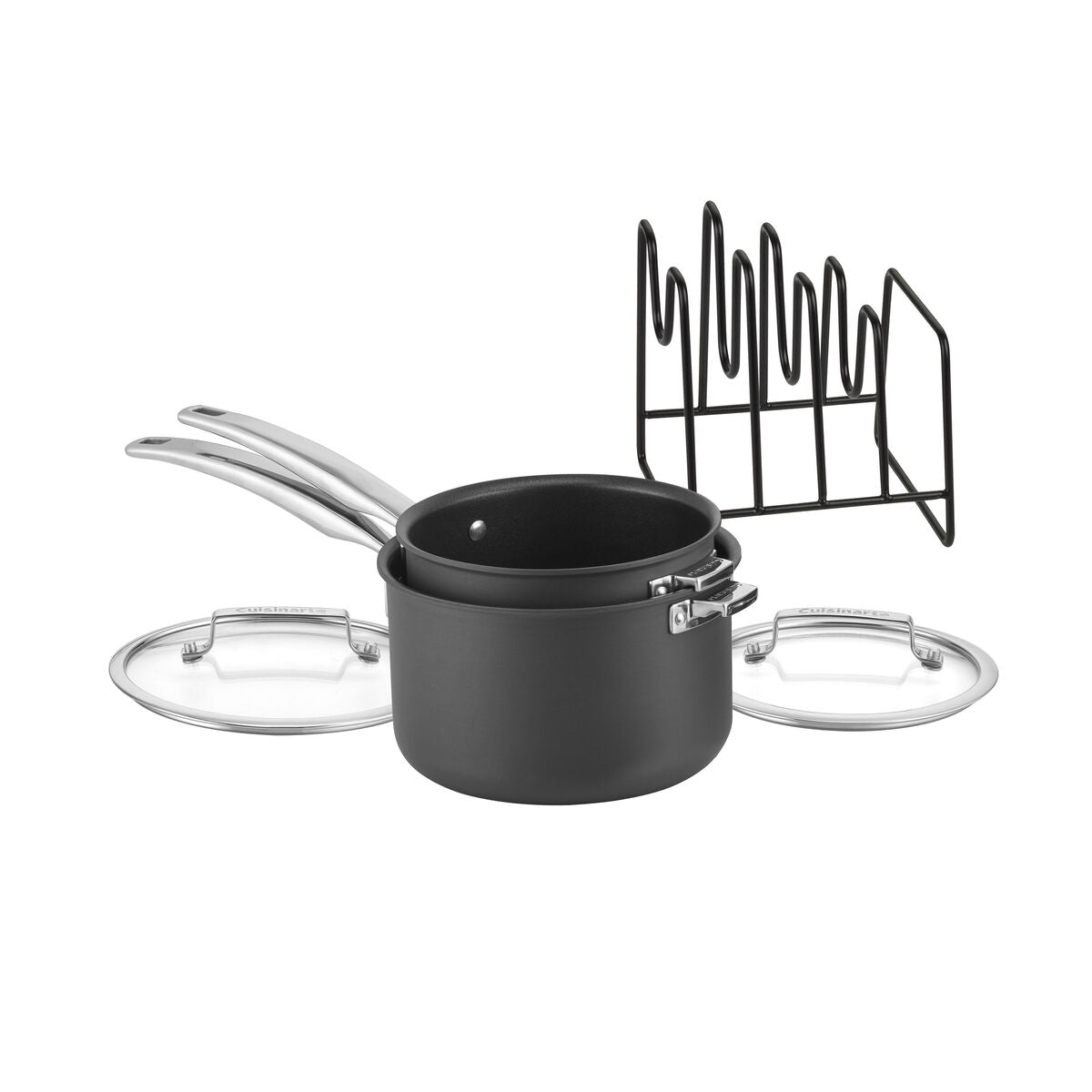 SmartNest Hard Anodized 5 Piece Saucepan Set