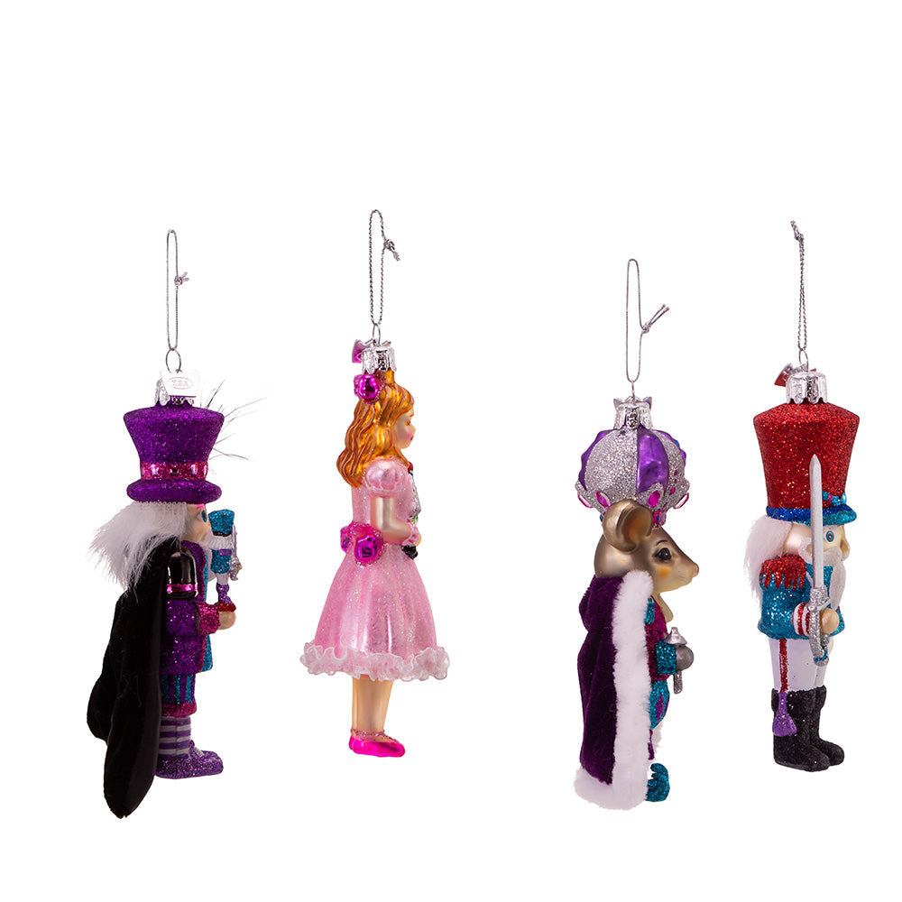 Noble Gems Nutcracker Suite Glass Ornaments Set of 4