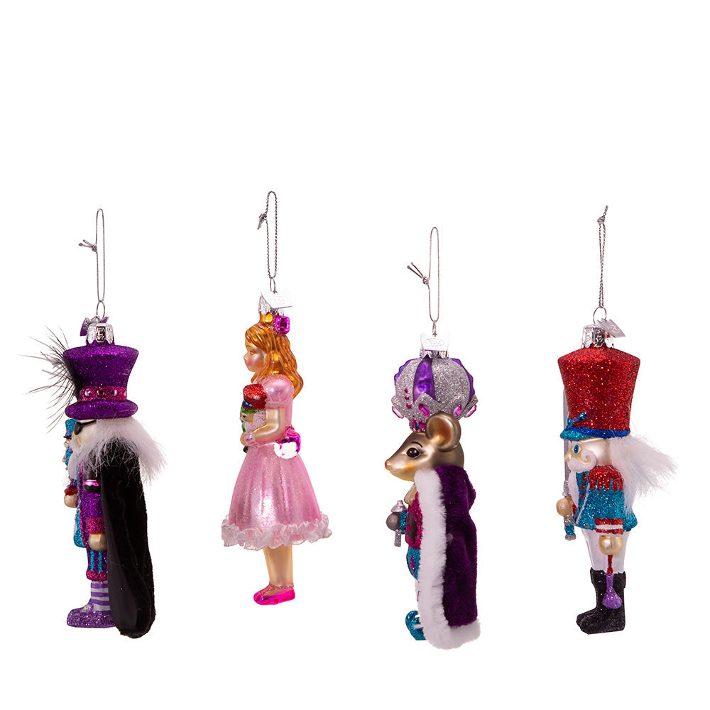 Noble Gems Nutcracker Suite Glass Ornaments Set of 4