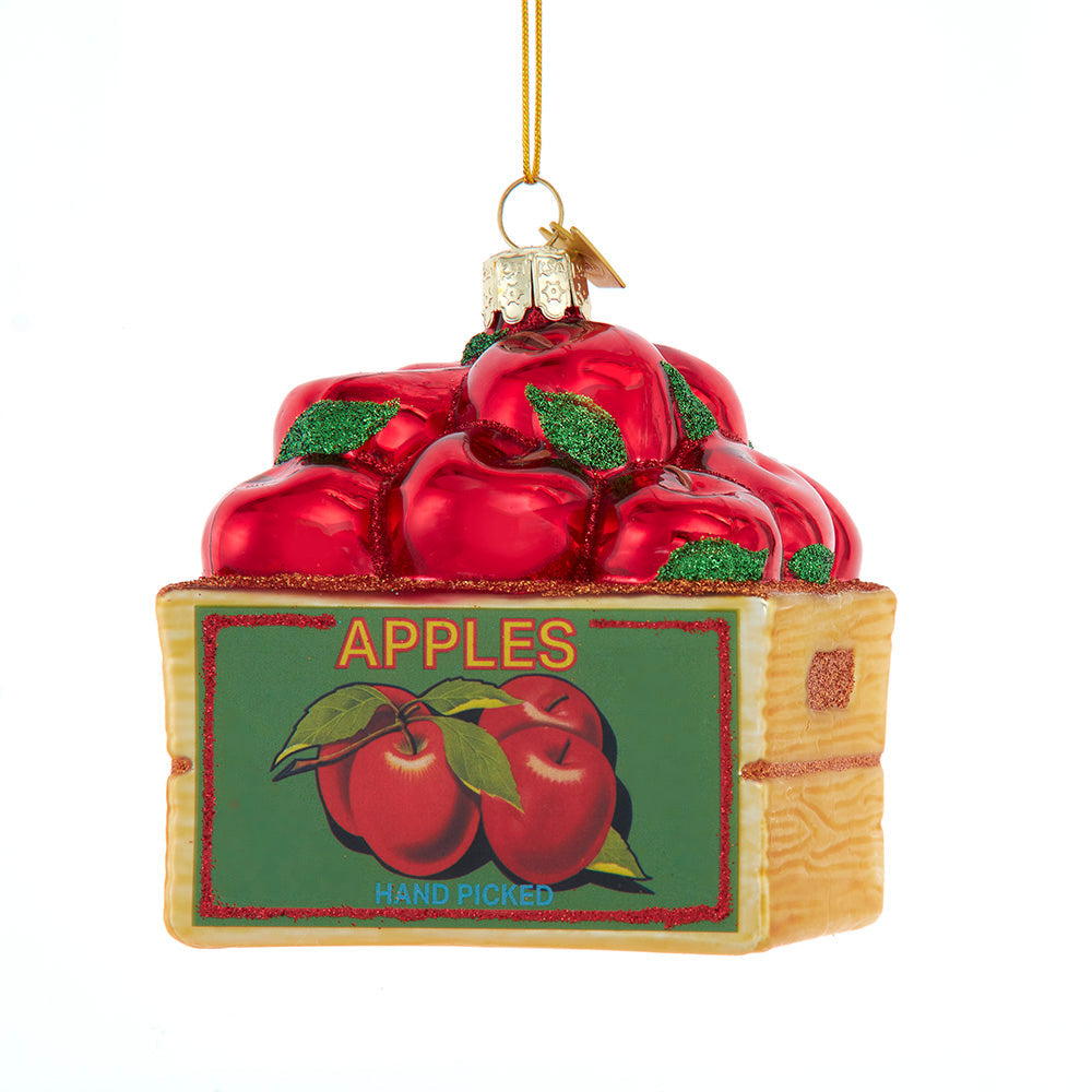 Noble Gems Apple Box Glass Ornament 3.4"