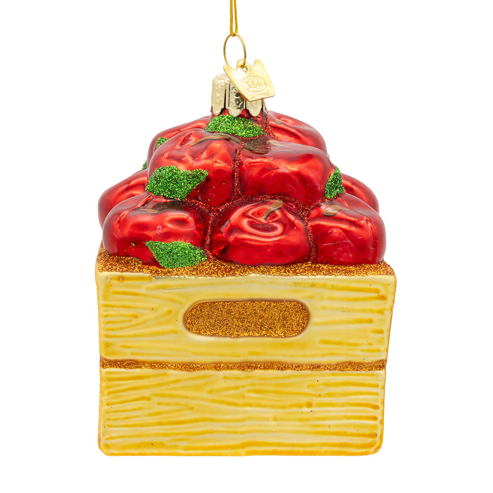 Noble Gems Apple Box Glass Ornament 3.4"