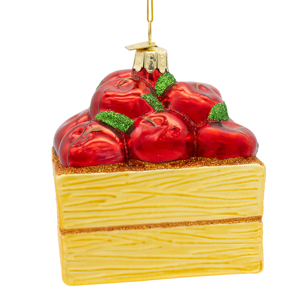 Noble Gems Apple Box Glass Ornament 3.4"