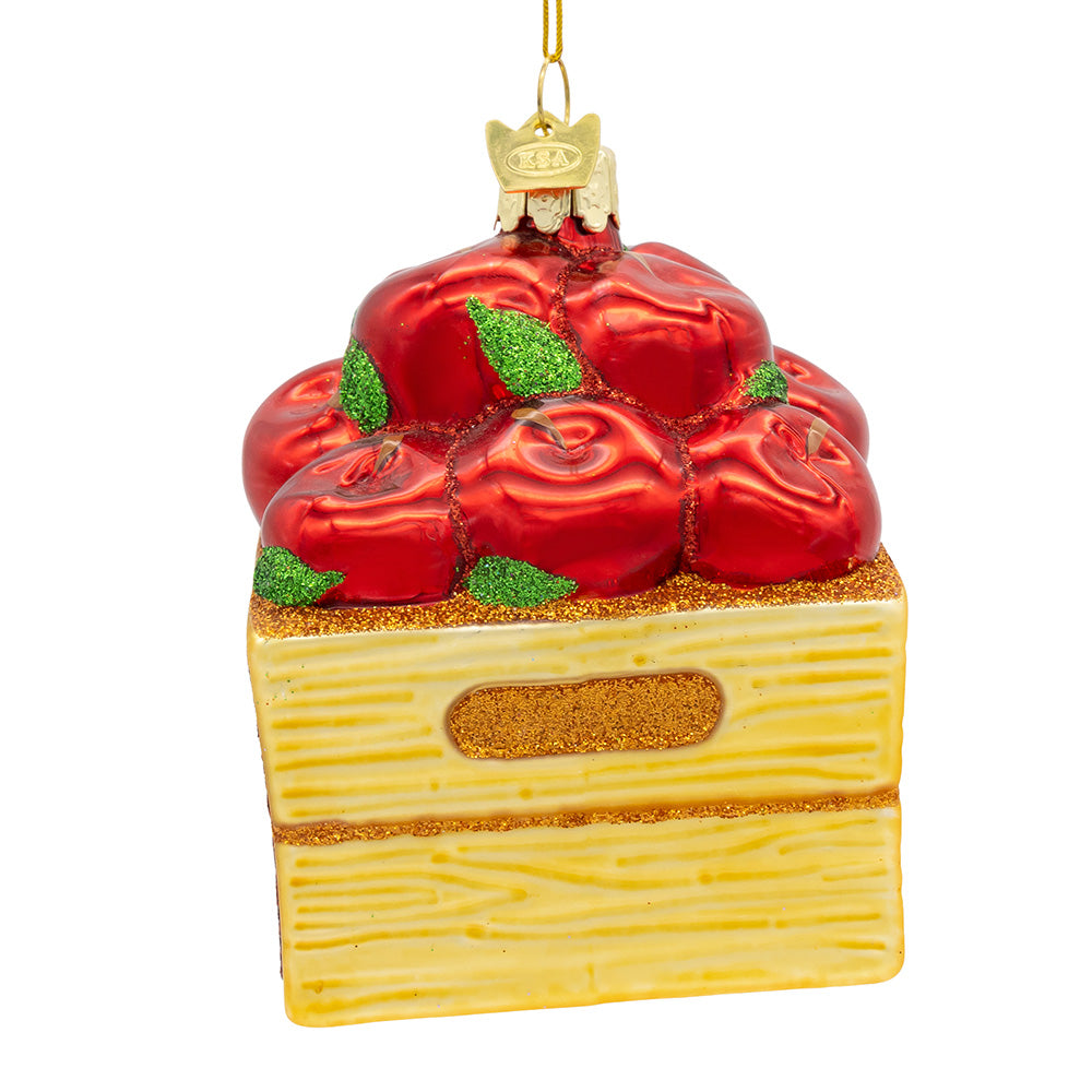 Noble Gems Apple Box Glass Ornament 3.4"