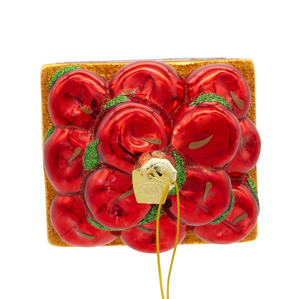 Noble Gems Apple Box Glass Ornament 3.4"