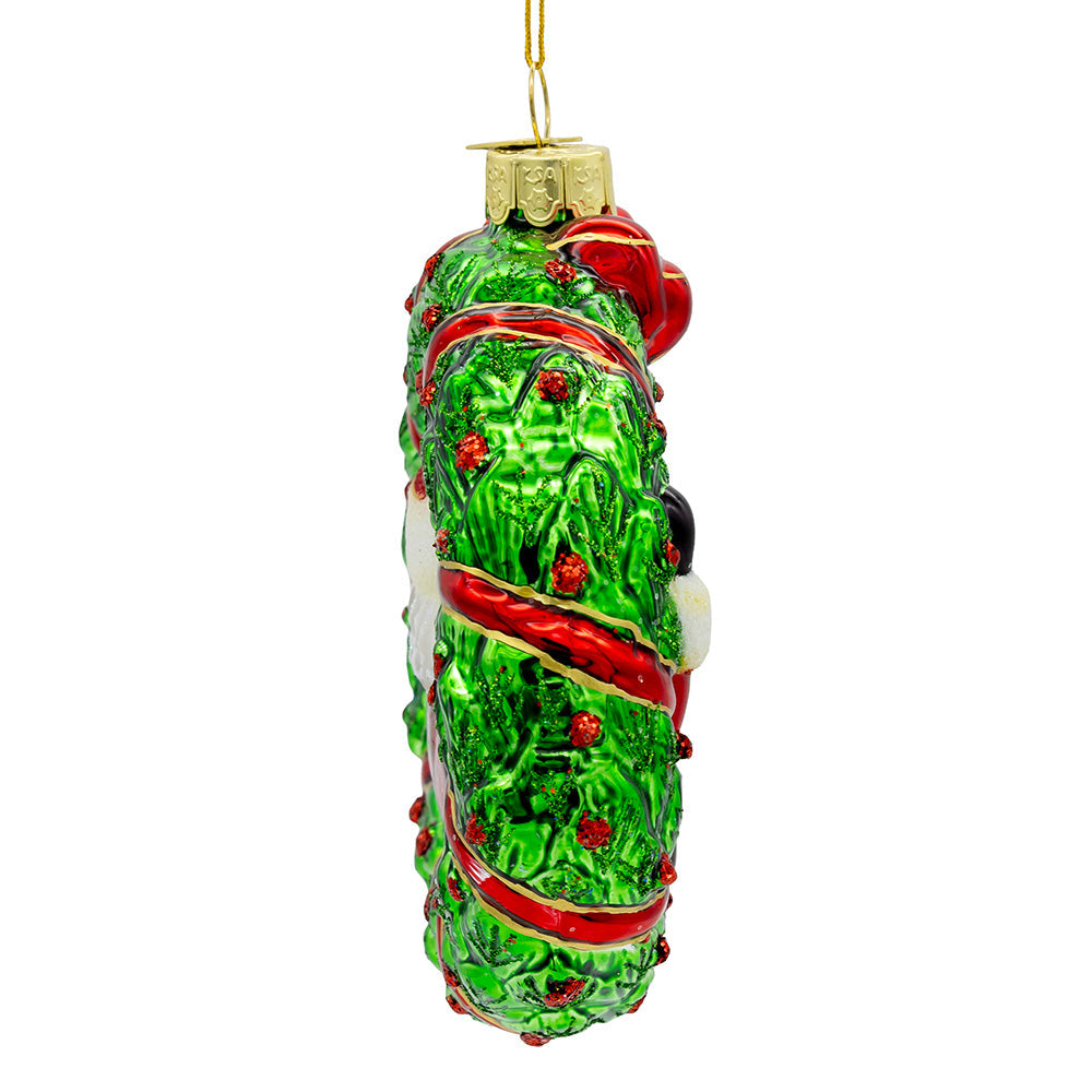 Noble Gems Santa in Wreath Ornament 4.5"