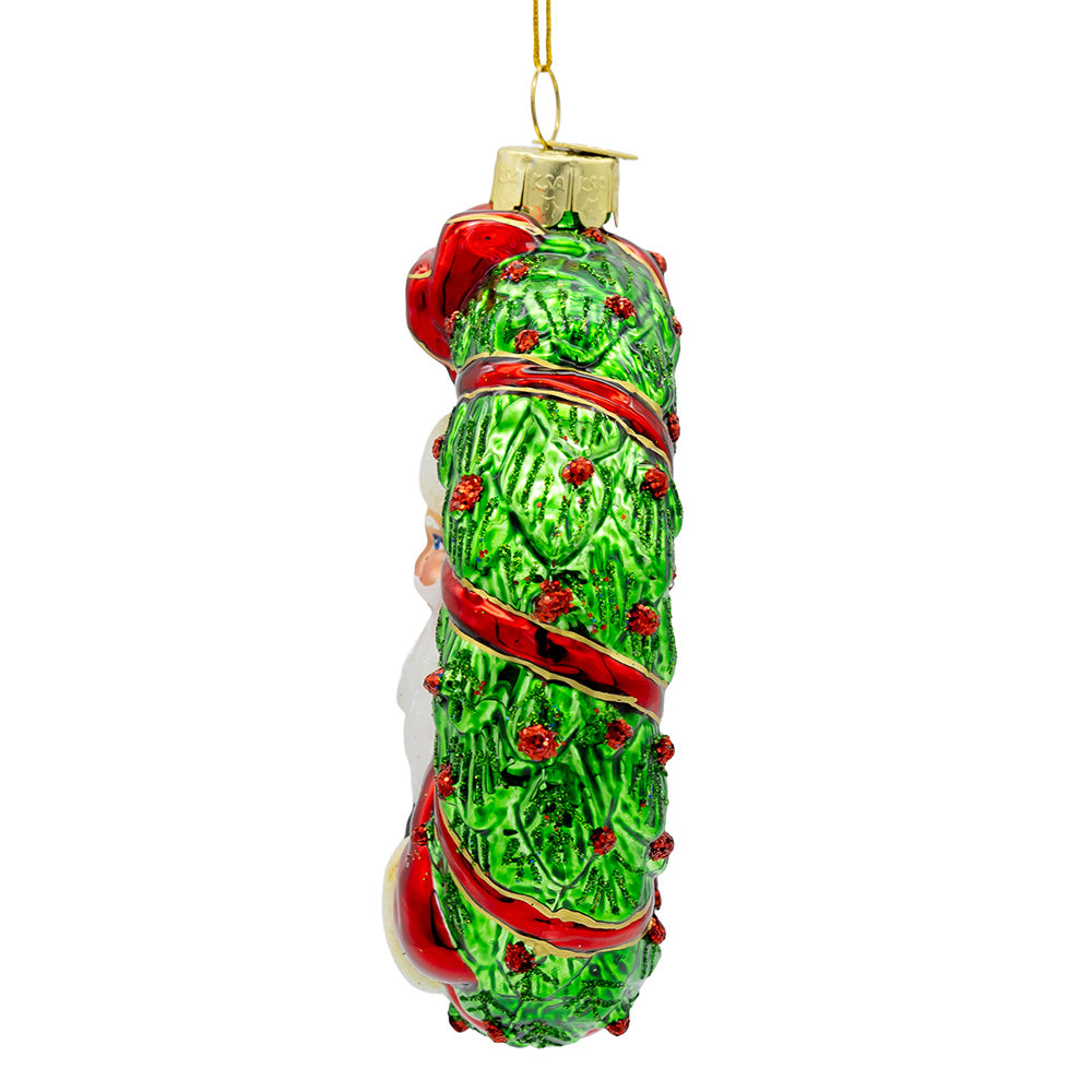 Noble Gems Santa in Wreath Ornament 4.5"