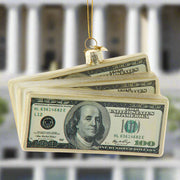 Noble Gems $100 Bills Glass Ornament 5"