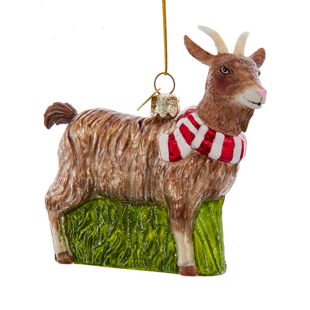Noble Gems Goat Glass Ornament 4.5"