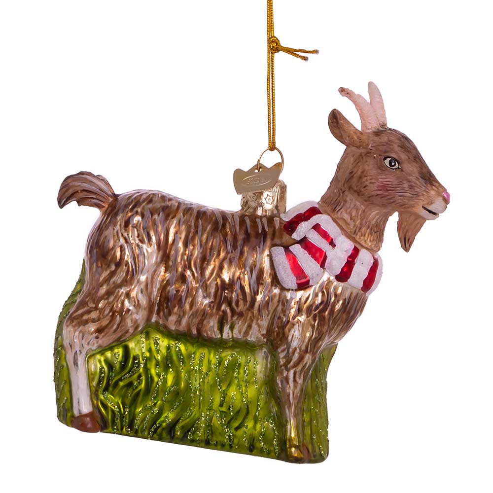Noble Gems Goat Glass Ornament 4.5"