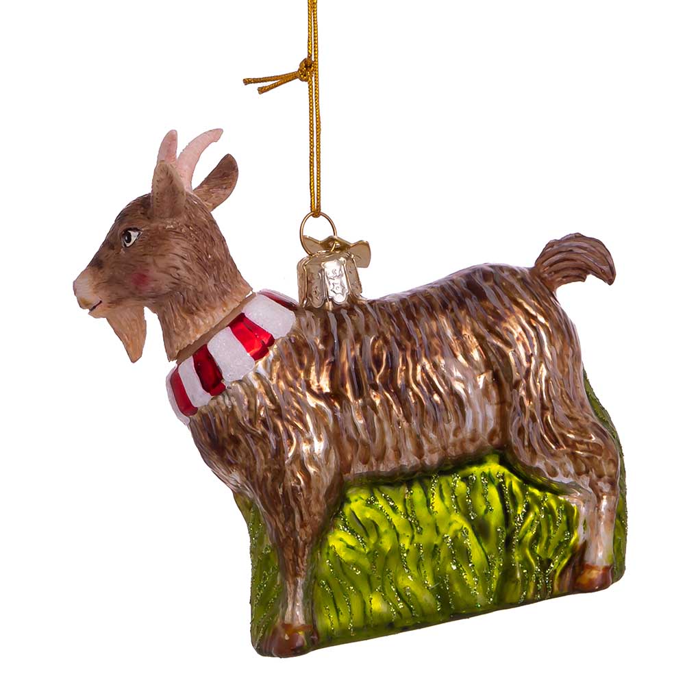 Noble Gems Goat Glass Ornament 4.5"