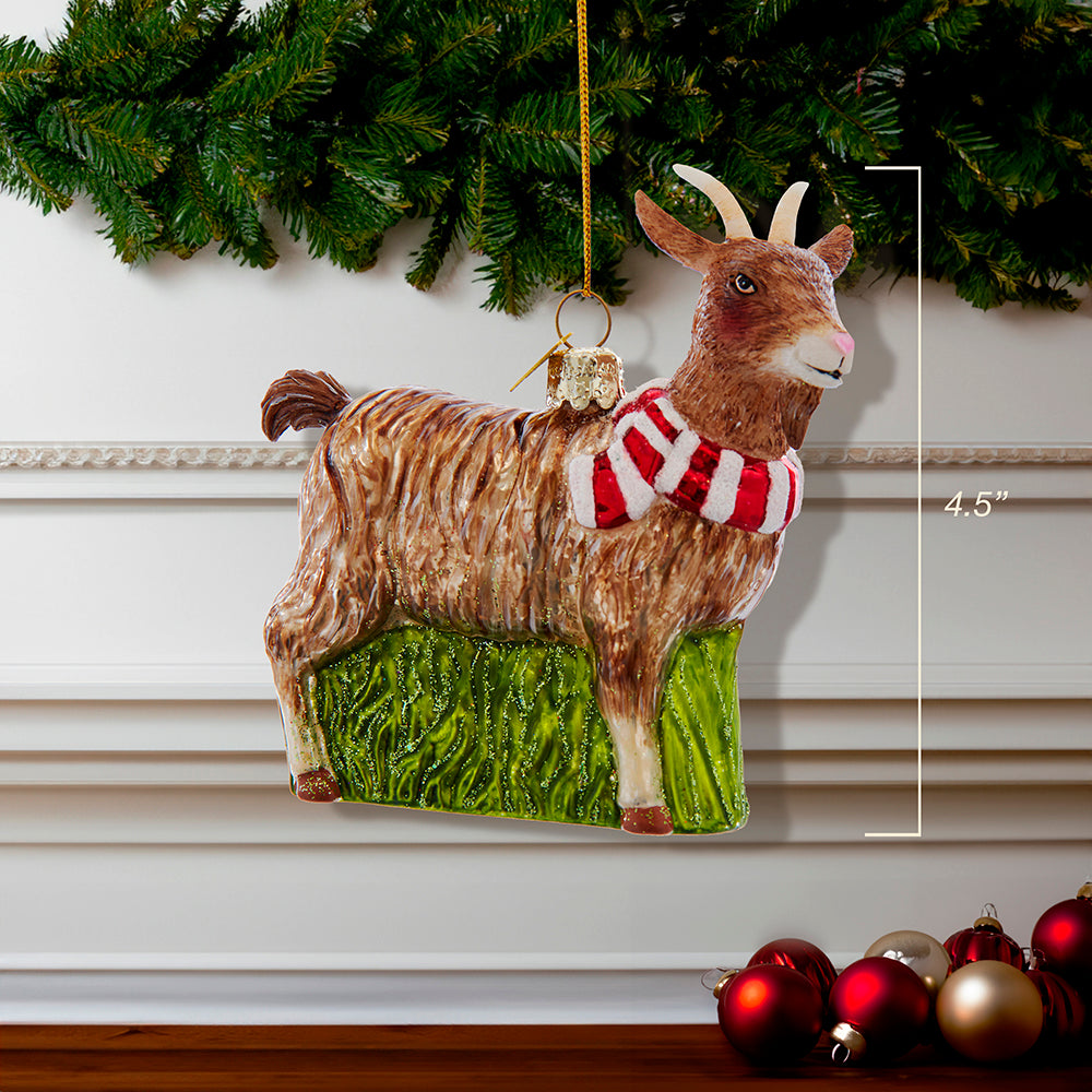 Noble Gems Goat Glass Ornament 4.5"