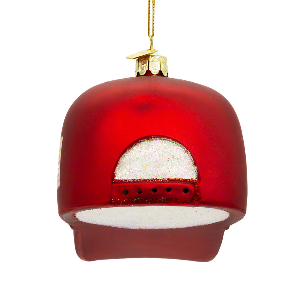 Noble Gems Veteran's Hat Glass Ornament 4.375"