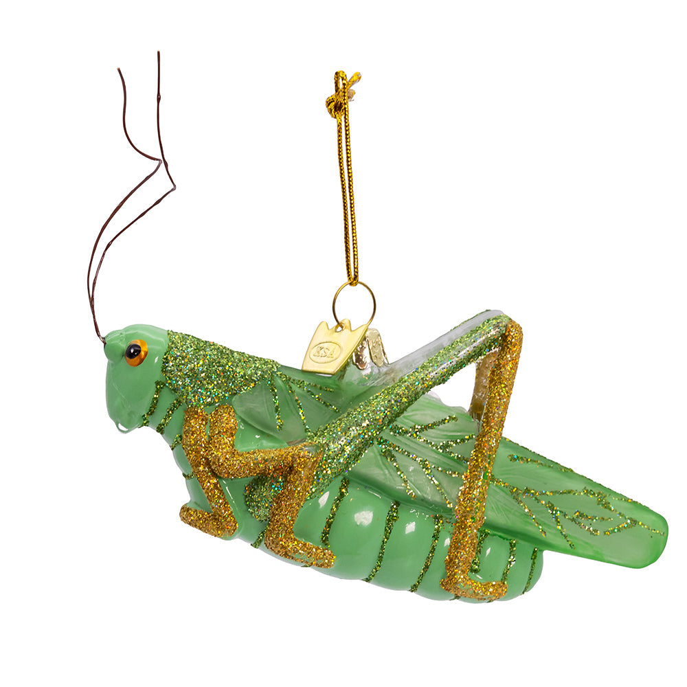 Noble Gems Lucky Cricket Glass Ornament 4.25"