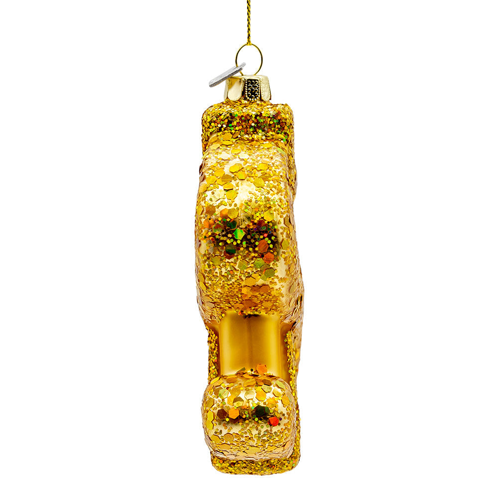 Noble Gems Gold Dollar Sign Glass Ornament 4.75"